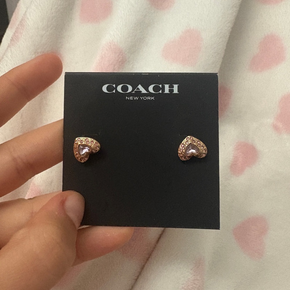 Coach heart earrings